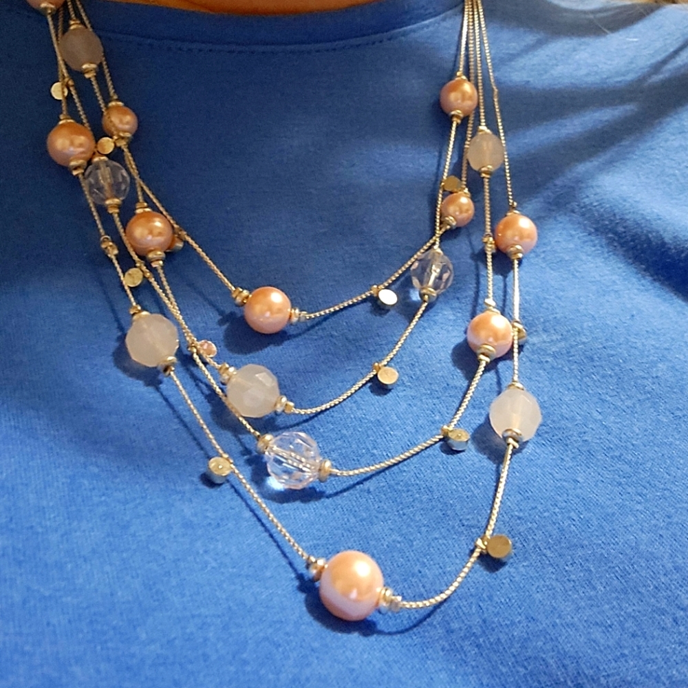 Pink Necklace and Earring set